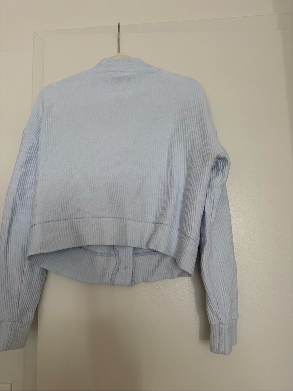 GAP Light Blue Ribbed V-Neck Button Cardigan - Picture 3 of 3